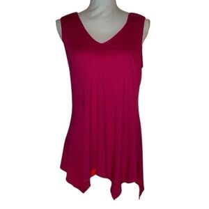 NEW DIRECTIONS “Shark Bite” Embellished Sleeveless Tunic in Hot Pink Size Large